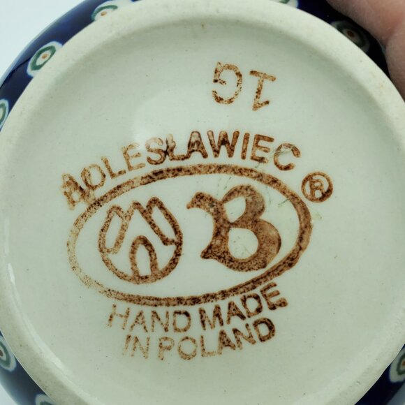 Polish Pottery Floral Peacock Small Teapot Flowering Peacock Coffee Pot Creamer - Picture 7 of 7